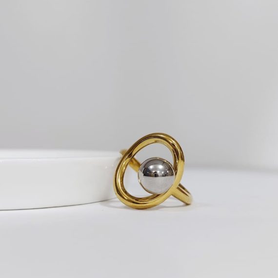 ANILLO DONA CON BOLA PLATA