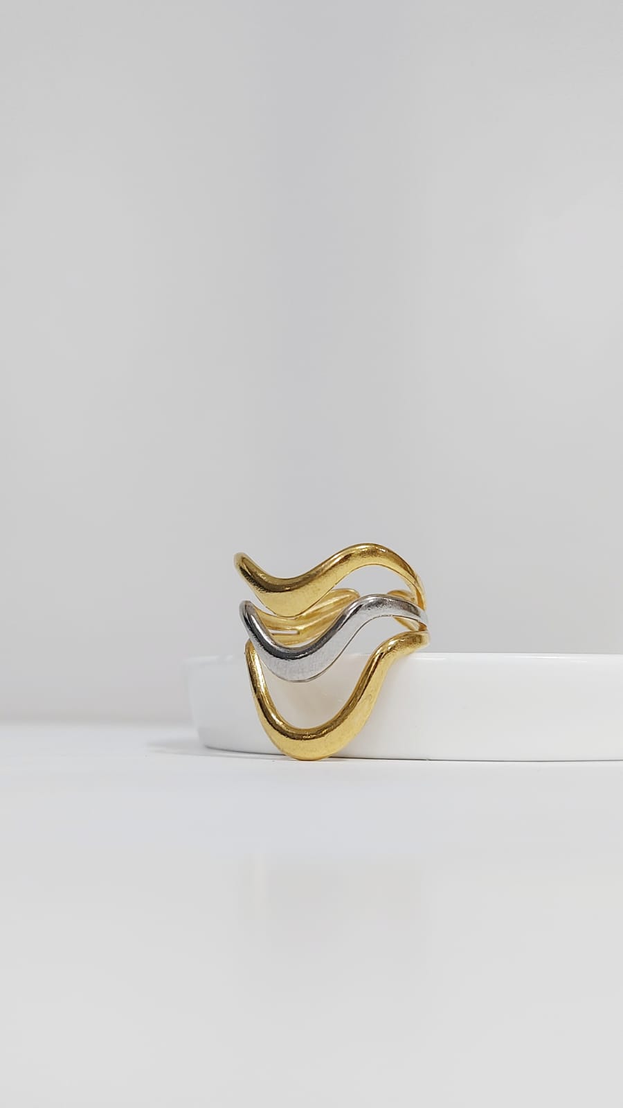 ANILLO TRIPLE ONDA BICOLOR - Image 2