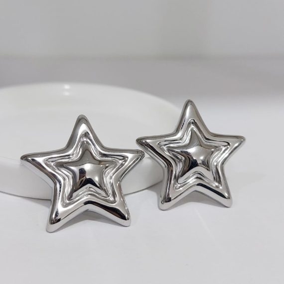 ARETES STUD ESTRELLA PLATA