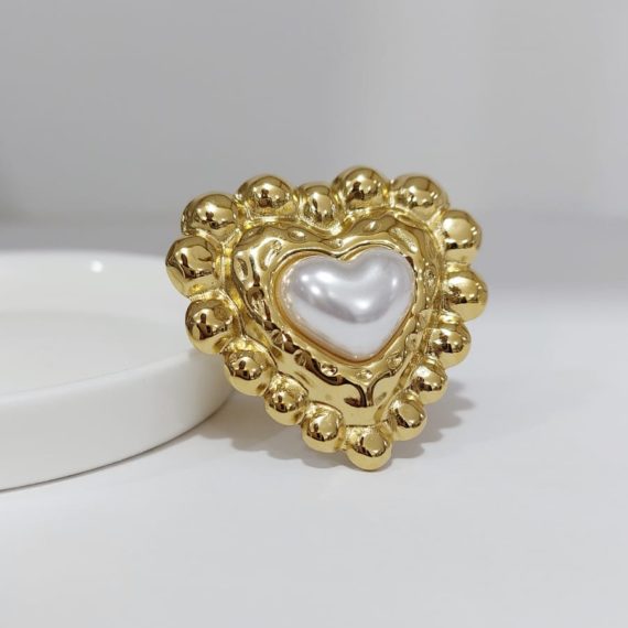 ANILLO CORAZON XL CENTRO BLANCO