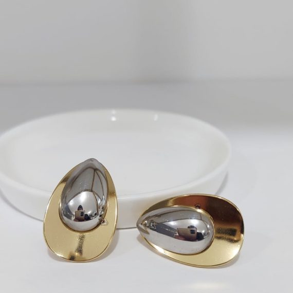 ARETES STUD GOTA BICOLOR