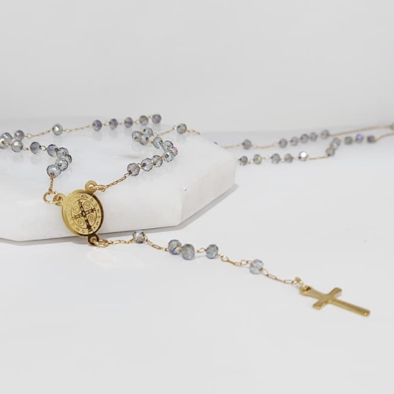 COLLAR ROSARIO CON CRISTALES