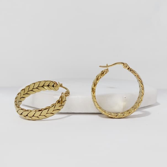 ARETES HOOPS TRENZADO