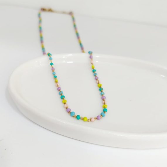 COLLAR CADENA COLORS DORADA