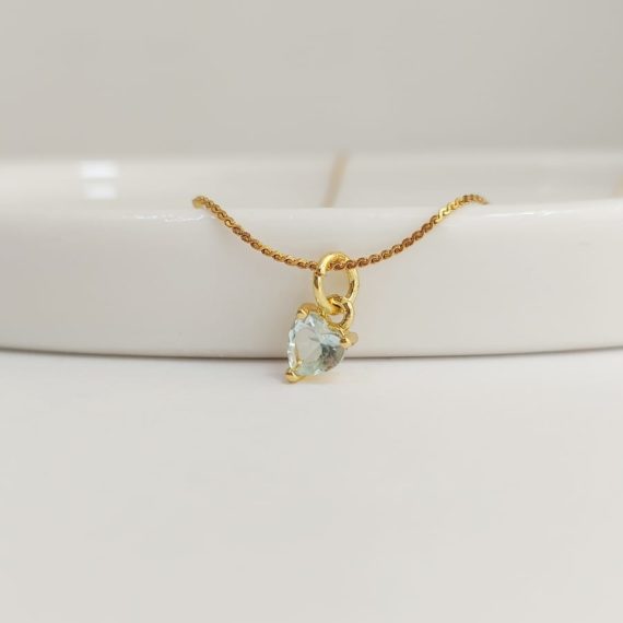 COLLAR CORAZÓNCITOS MINI CRISTAL AZUL CLARO