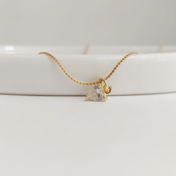 COLLAR CORAZÓNCITOS MINI CRISTAL BLANCO