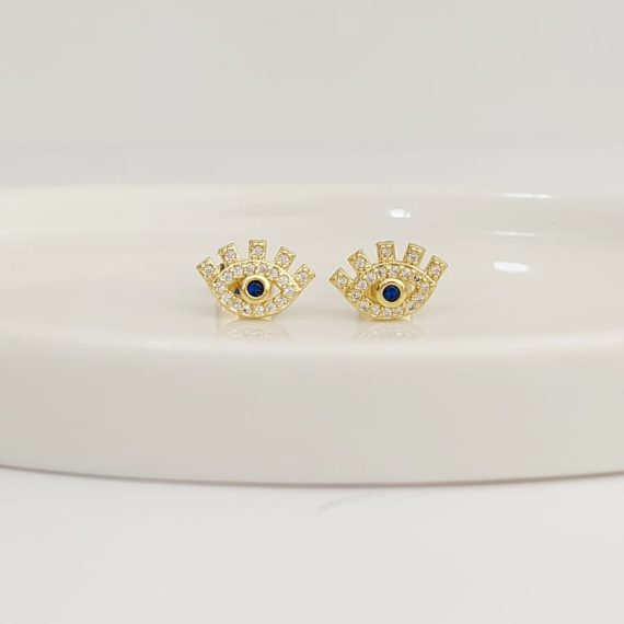 ARETES STUD OJOS ZIRCONIAS