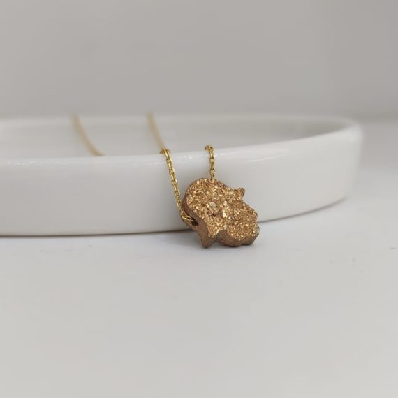 COLLAR DRUZY ESPECIAL DIJE DE MANO ORO ROSA