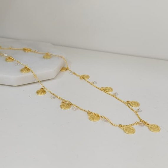 COLLAR DIJES DE MONEDA Y CRISTALES