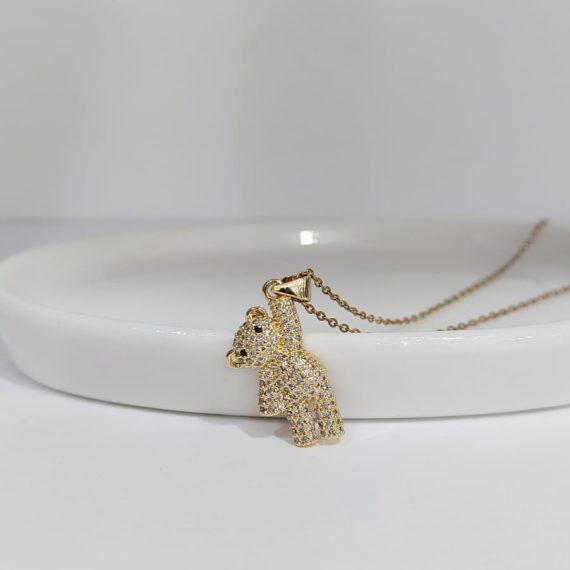 COLLAR OSO COLGANDO CON ZIRCONIAS