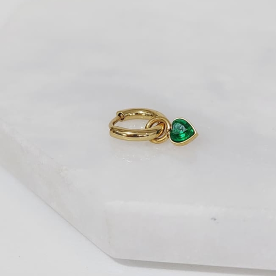 PIERCING HOOP CORAZON VERDE