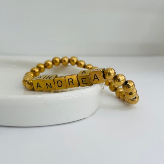 PULSERA BOLITA INICIALES DE CUBOS