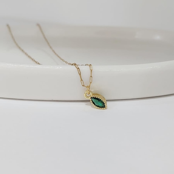 COLLAR MINI GREEN EYE