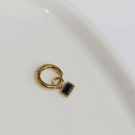 PIERCING HOOP RECTANGULO MINI NEGRO
