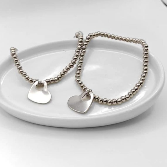 COMBO + PAREJA PULSERAS CORAZON GRABADAS