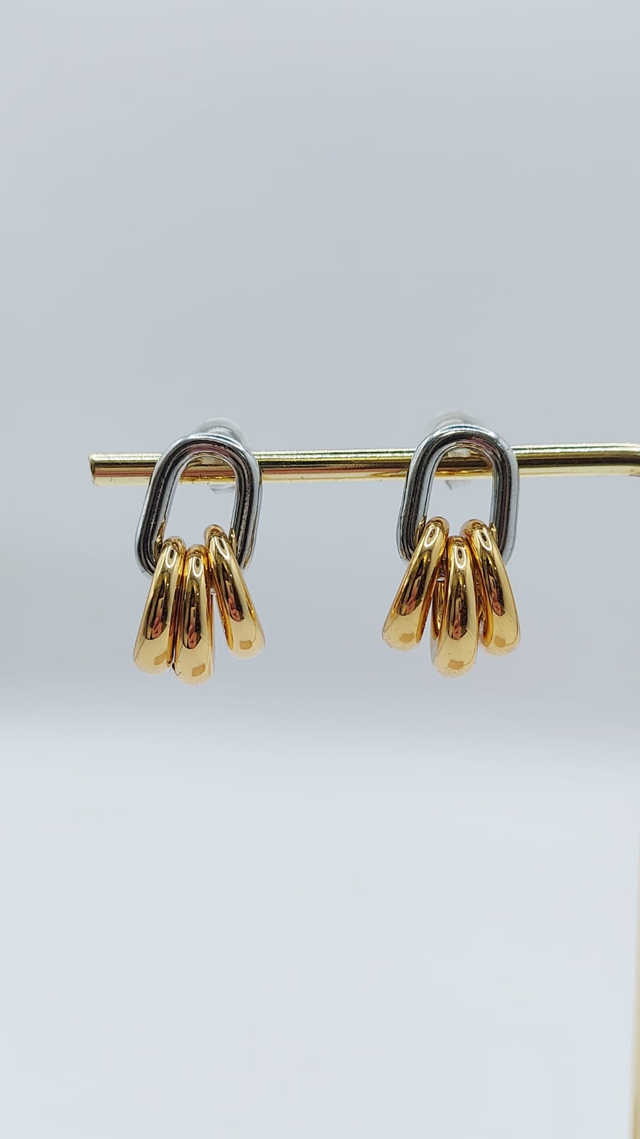 ARETES STUD PLATA CON OVALOS - Image 2