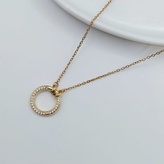 COLLAR CIRCULO ZIRCONIAS PARA DIJES