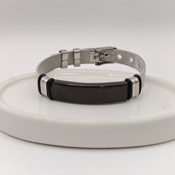 PULSERA HOMBRE GRABADA NEGRA