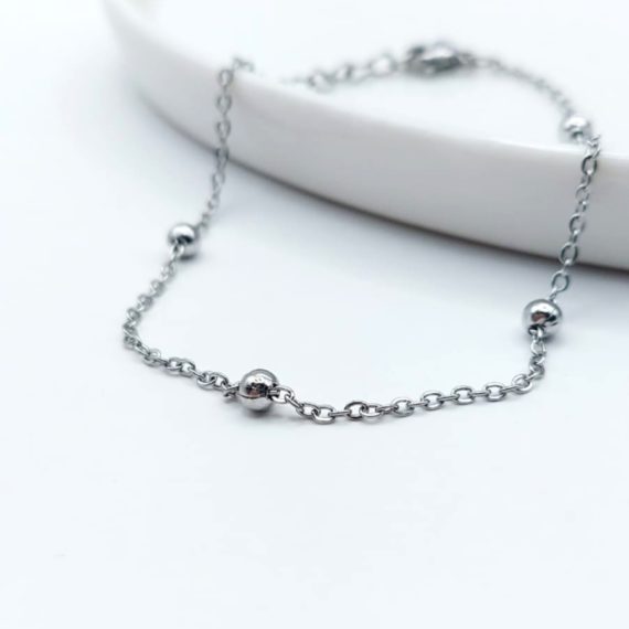 PULSERA BOLITAS PLATA