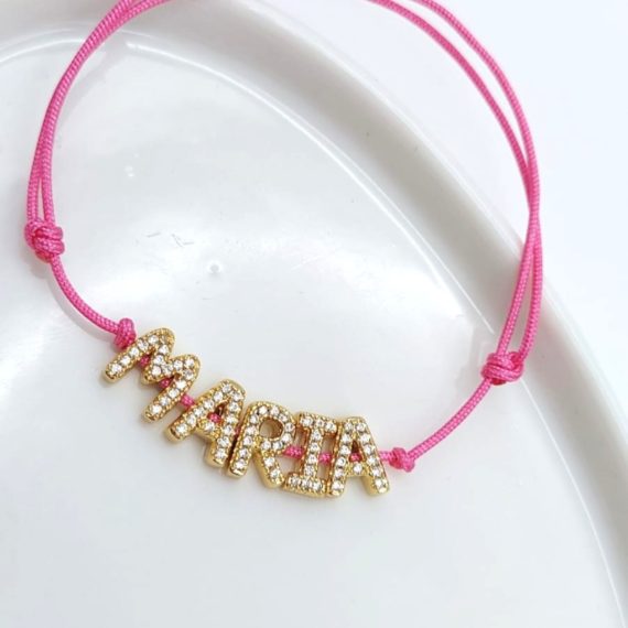 PULSERA HILO COLORES INICIALES ZIRCONIA