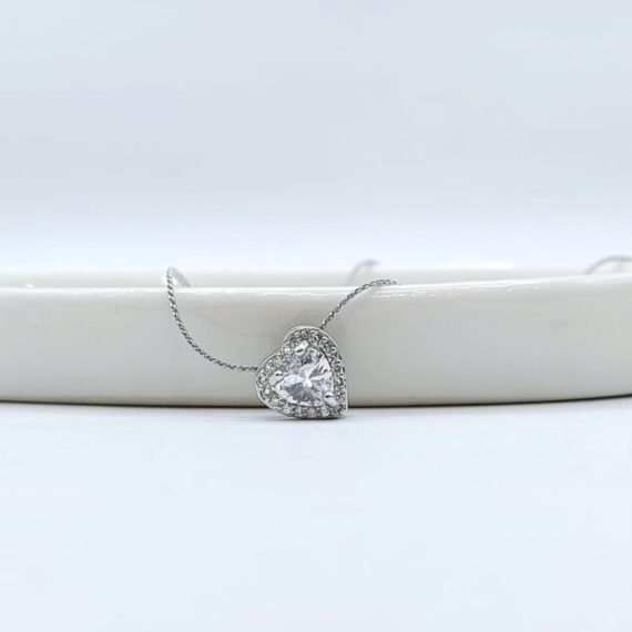 COLLAR CORAZON TRANSVERSAL CRISTALES