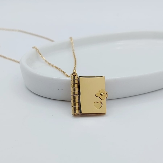 COLLAR LIBRITO GRABADO 4 PAGINAS