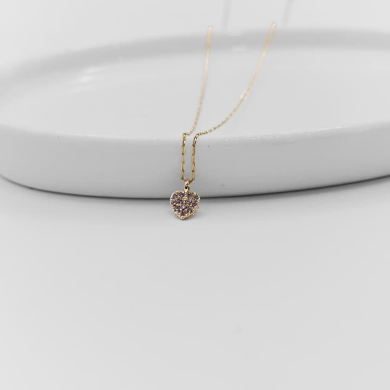 COLLAR CORAZON MINI ZIRCONIAS