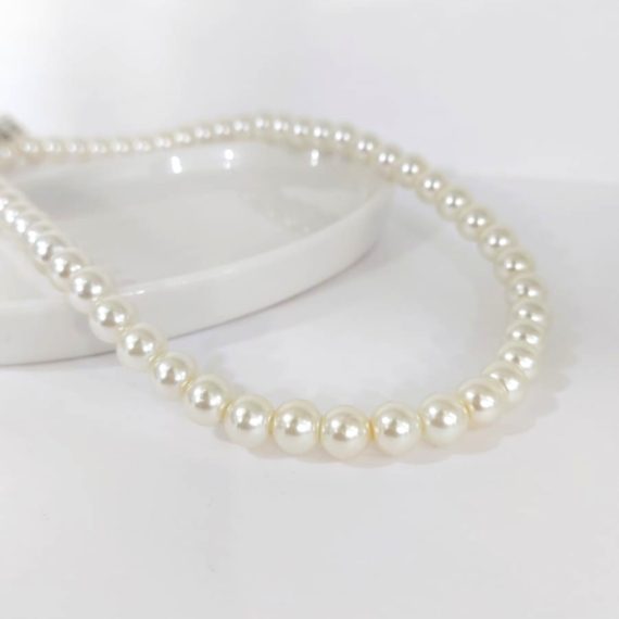 COLLAR PERLA CRISTAL ELASTICO DORADO