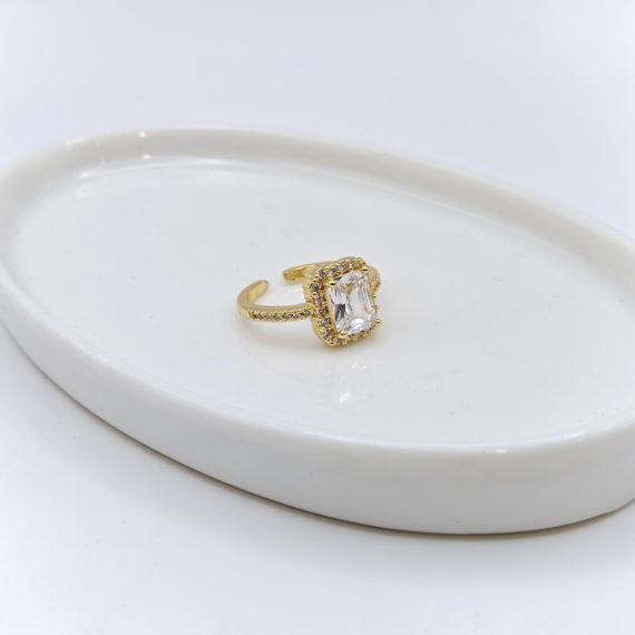 ANILLO BRILLANTE CUADRADO ZIRCONIA