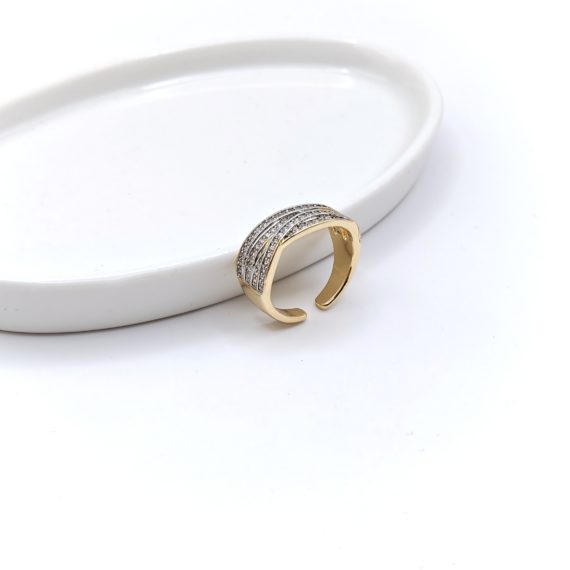 ANILLO LINEAS CRUZADAS ZIRCONIAS