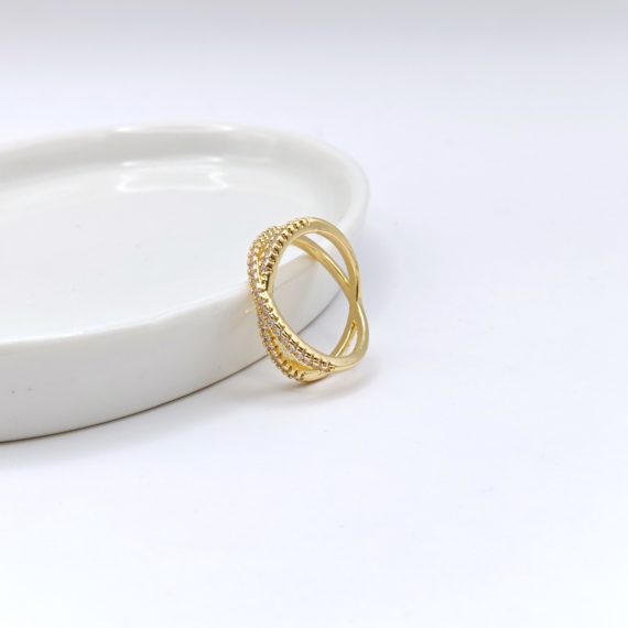 ANILLO CRUZADO ZIRCONIA
