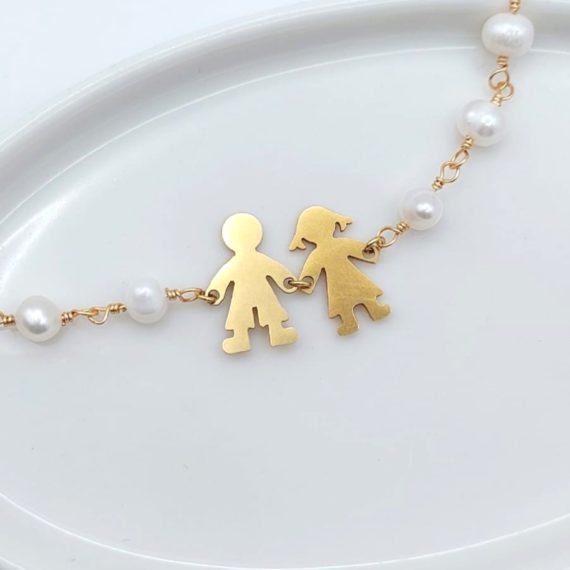 PULSERA NIÑOS CON PERLA DE RIOS