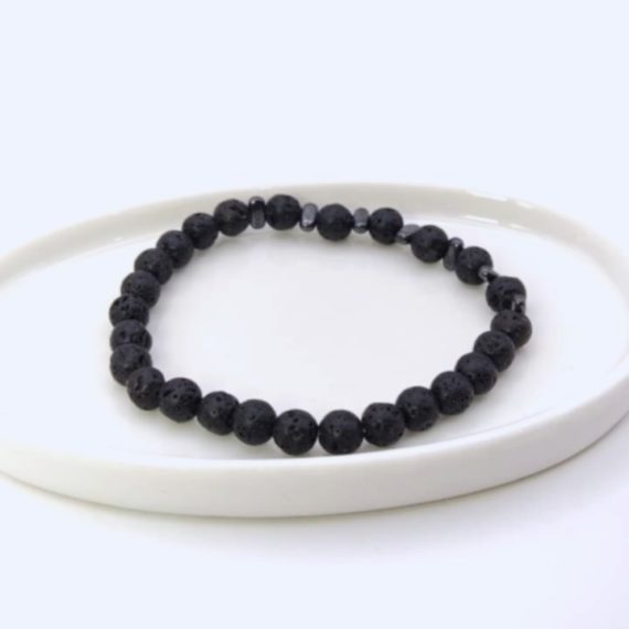 PULSERA PIEDRA VOLCANICA HOMBRE