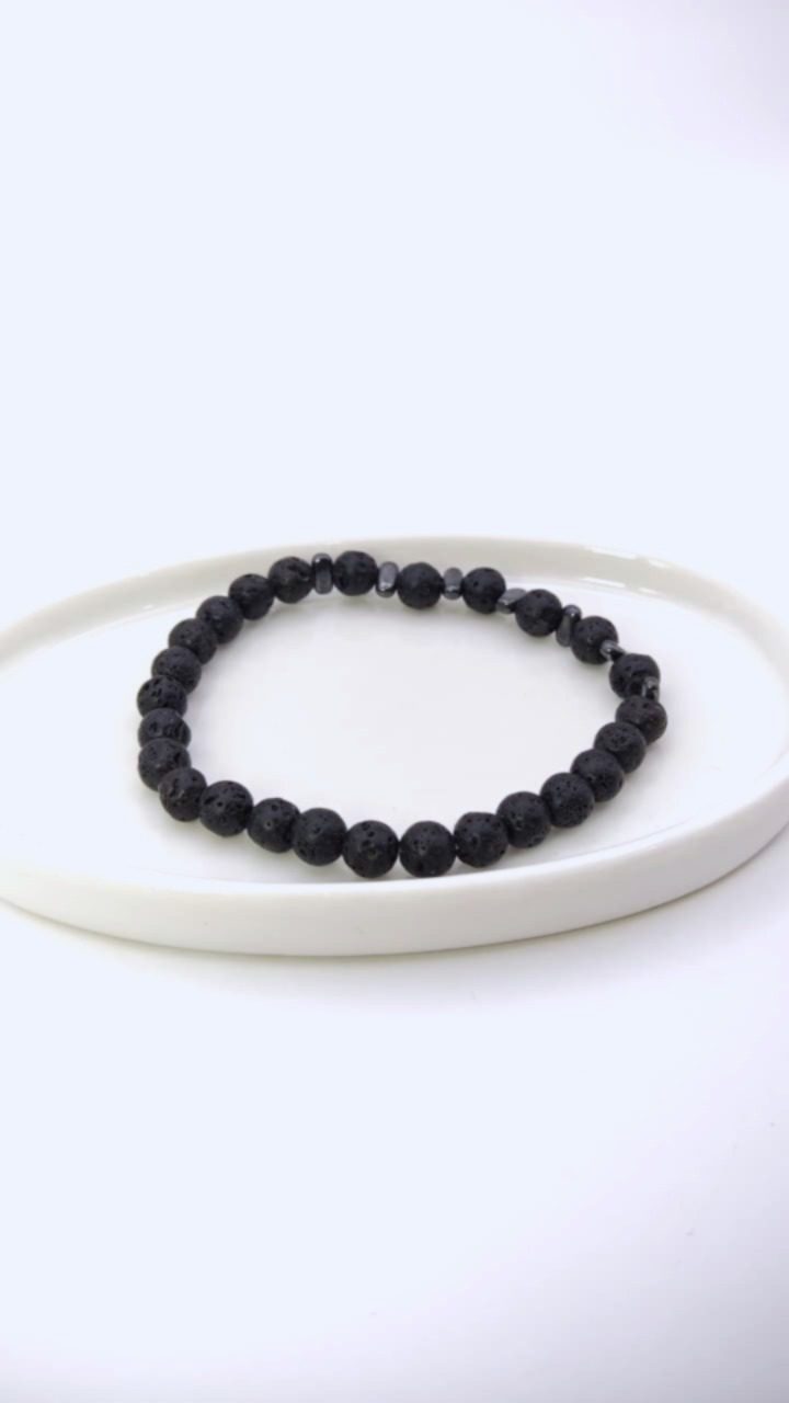 PULSERA PIEDRA VOLCANICA HOMBRE