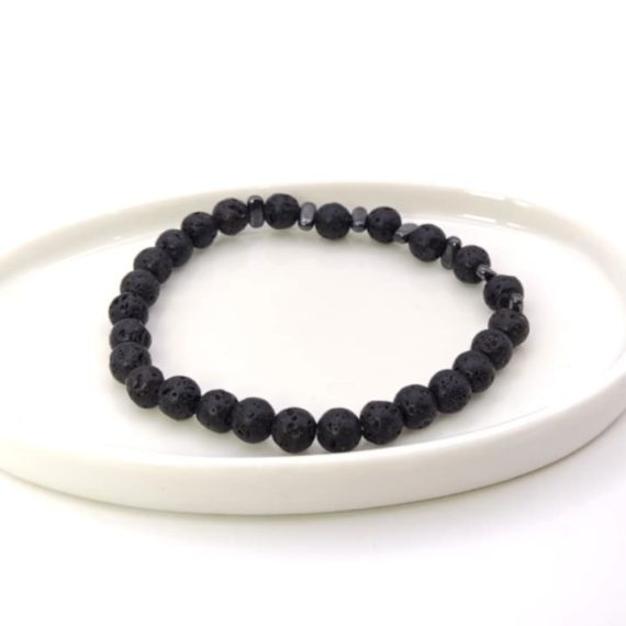 PULSERA PIEDRA VOLCANICA HOMBRE