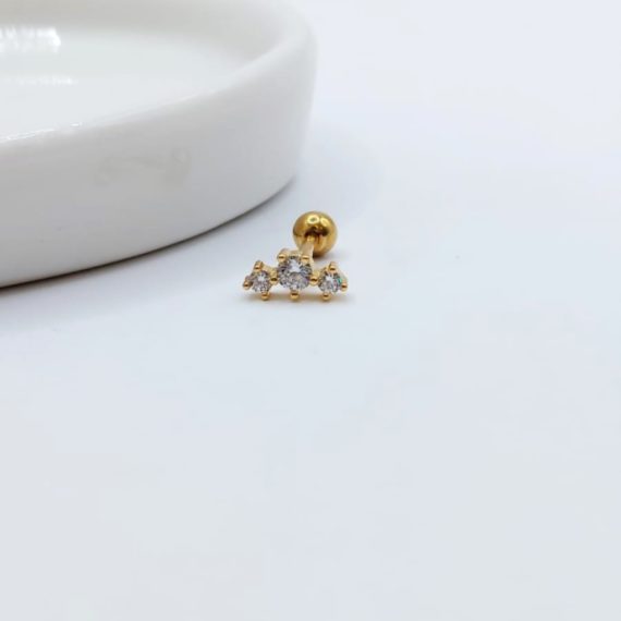 PIERCING STUD TRES CRISTALES
