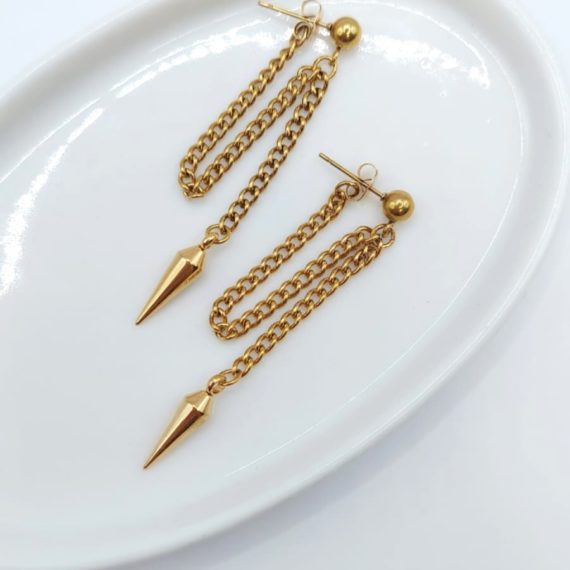 ARETES STUD CADENAS COLGANTES