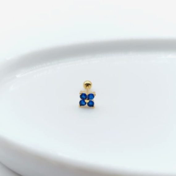 PIERCING STUD FLOR AZUL REY