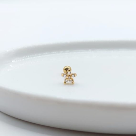 PIERCING STUD FLOR CRISTAL