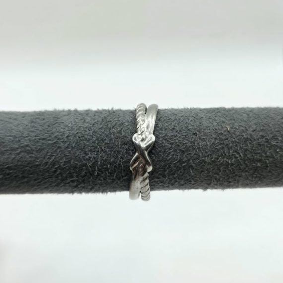 ANILLO CRUZADO DELGADO PLATA