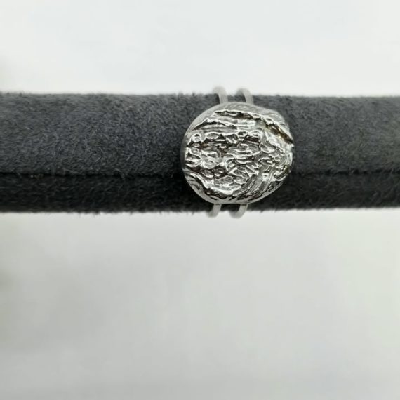 ANILLO BOLA APLASTADA PLATA