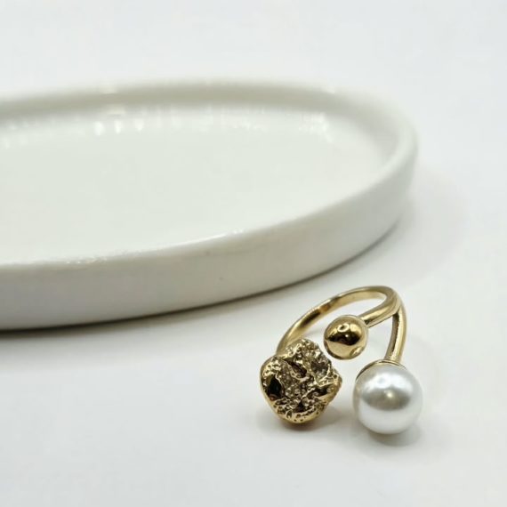 ANILLO ABIERTO CON PERLA
