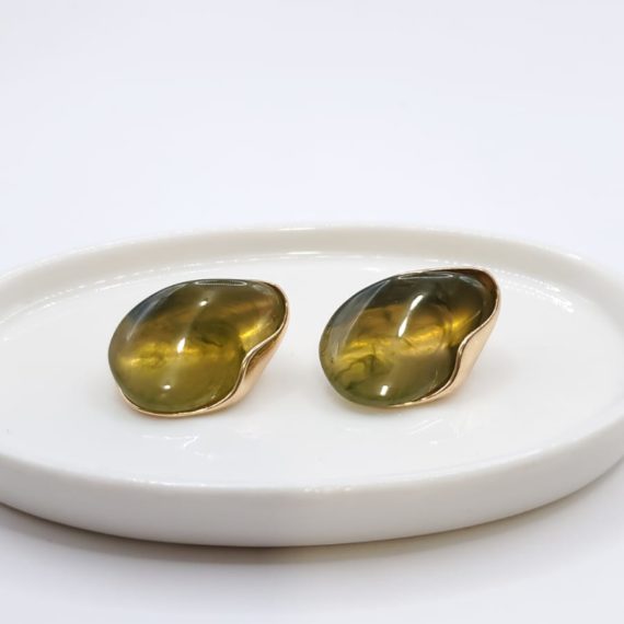 ARETES STUD OVALO VERDE