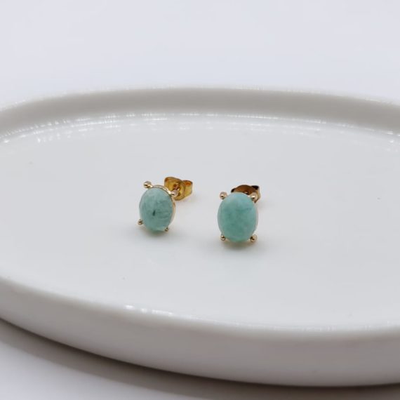 ARETES STUD AMAZONITA NATURAL