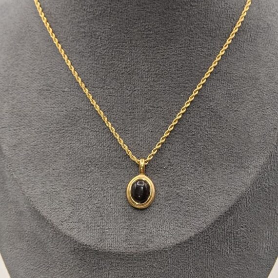 COLLAR CRISTAL REDONDO NEGRO