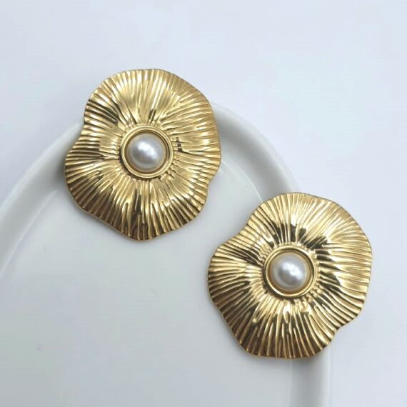 ARETES FLOR CENTRO PERLA