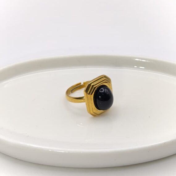 ANILLO CUADRADO NEGRO